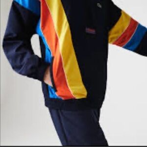 Lacoste Sport 2pc set lightweight windbreaker Tracksuit Men Sz small Multicolor